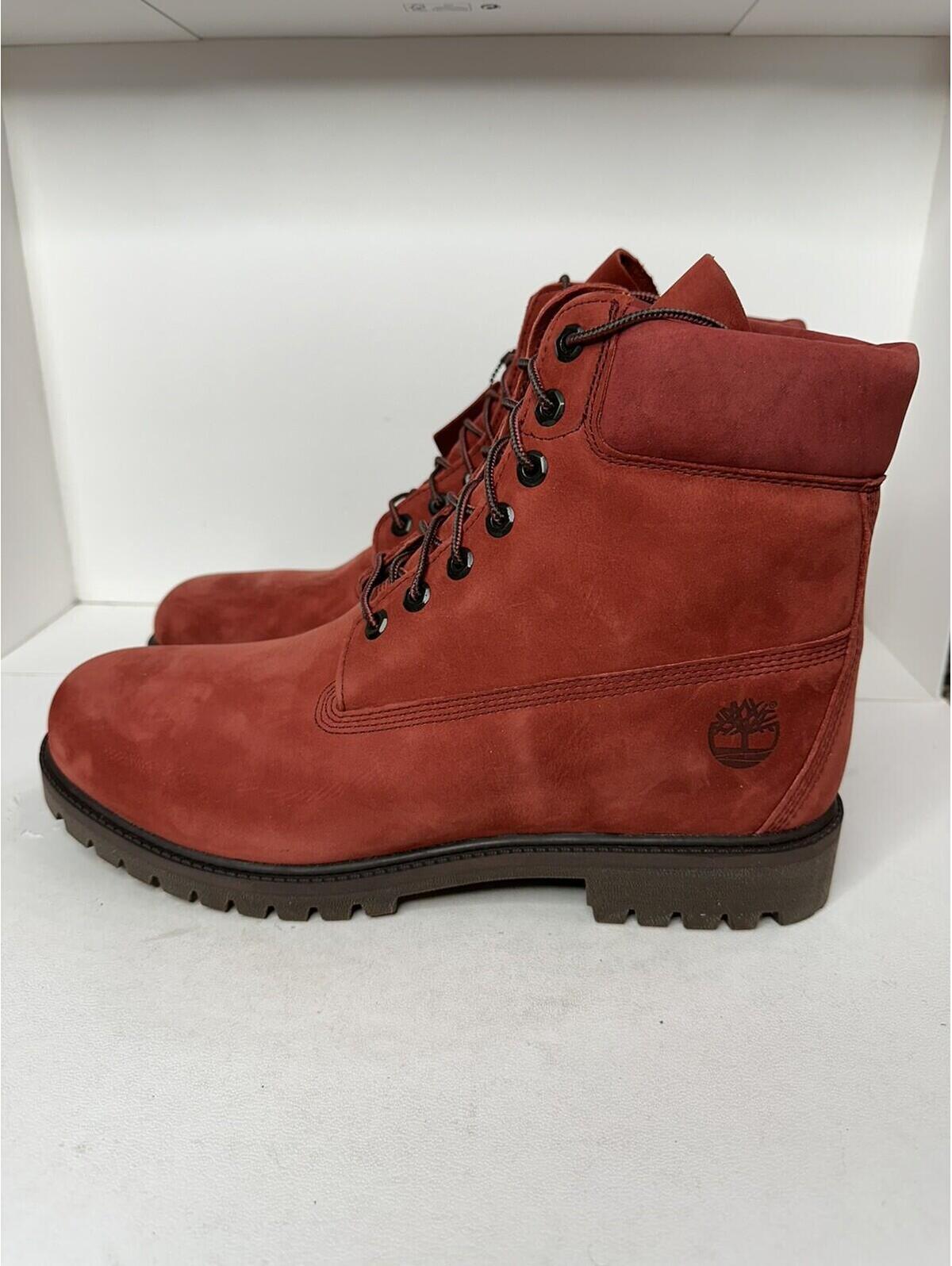 Timberland Heritage 6 In Boot Dark Red Nubuck Men’s Size 12